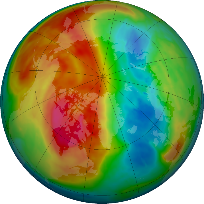 Arctic ozone map for 27 February 2016